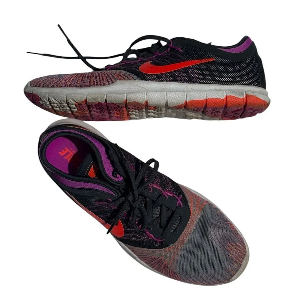 Nike Sneaker Women's Size 8 Pink Black Multicolor Fitsole Training Flex Adapt